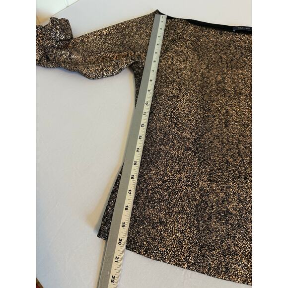 M&S Collection Women’s Copper Glitter Glam Bell Sleeve Boat Neck Drape Neck Lg - Picture 10 of 12